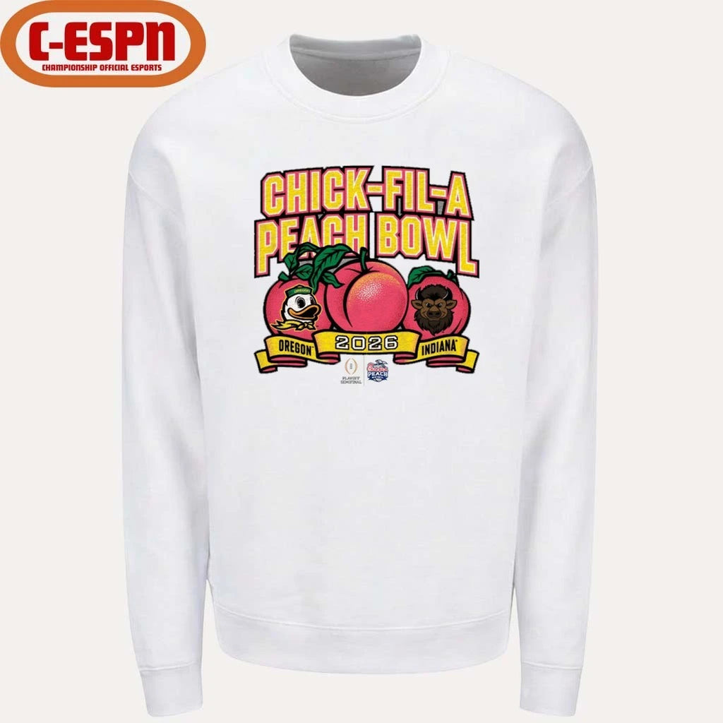 Official Indiana vs. Oregon 2026 Peach Bowl Shirt