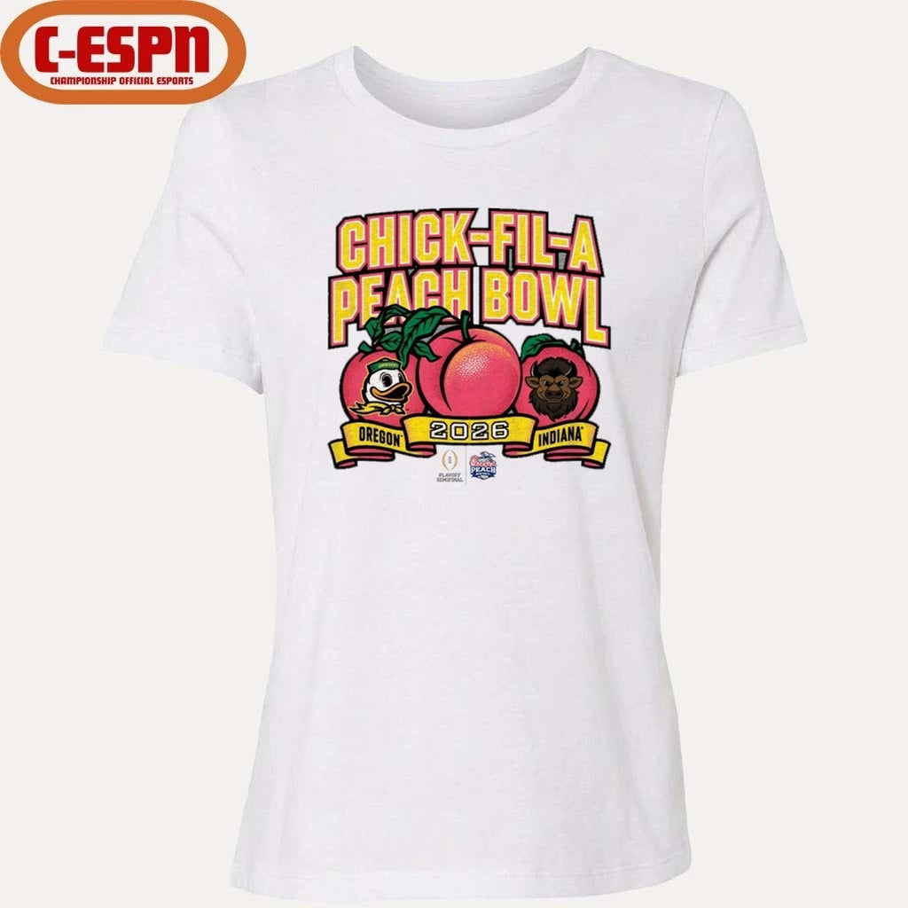Official Indiana vs. Oregon 2026 Peach Bowl Shirt