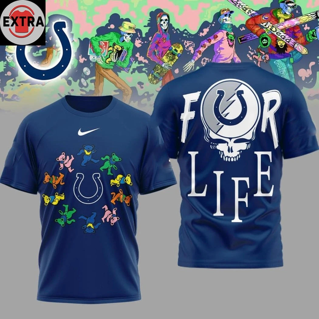 Official Indianapolis Colts 2025-2026 Grateful Dead Forever Logo Hoodie T-Shirt