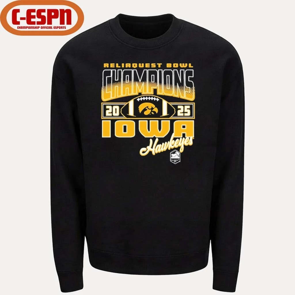 Official Iowa Hawkeyes 2025 Reliaquest Bowl Champions Official T-Shirt