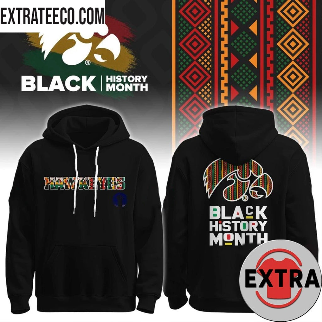 Official Iowa Hawkeyes Basketball Black History Month Logo Two Sided 2026 T-Shirt