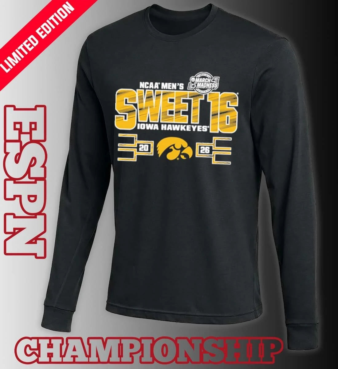 Official Iowa Hawkeyes NCAA Men’s Basketball Sweet 16 Shirt