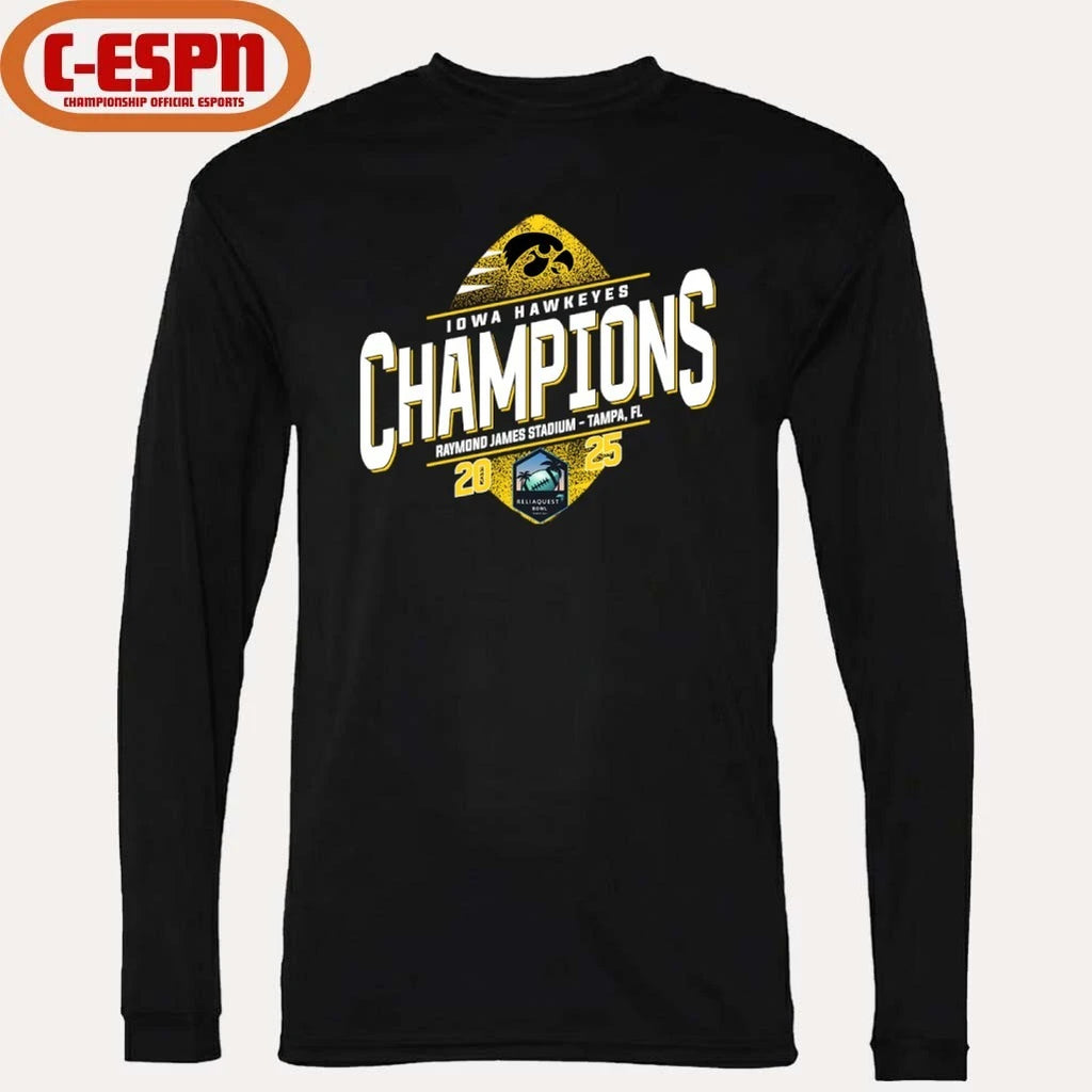 Official Iowa Hawkeyes Reliaquest Bowl Champions T-Shirt