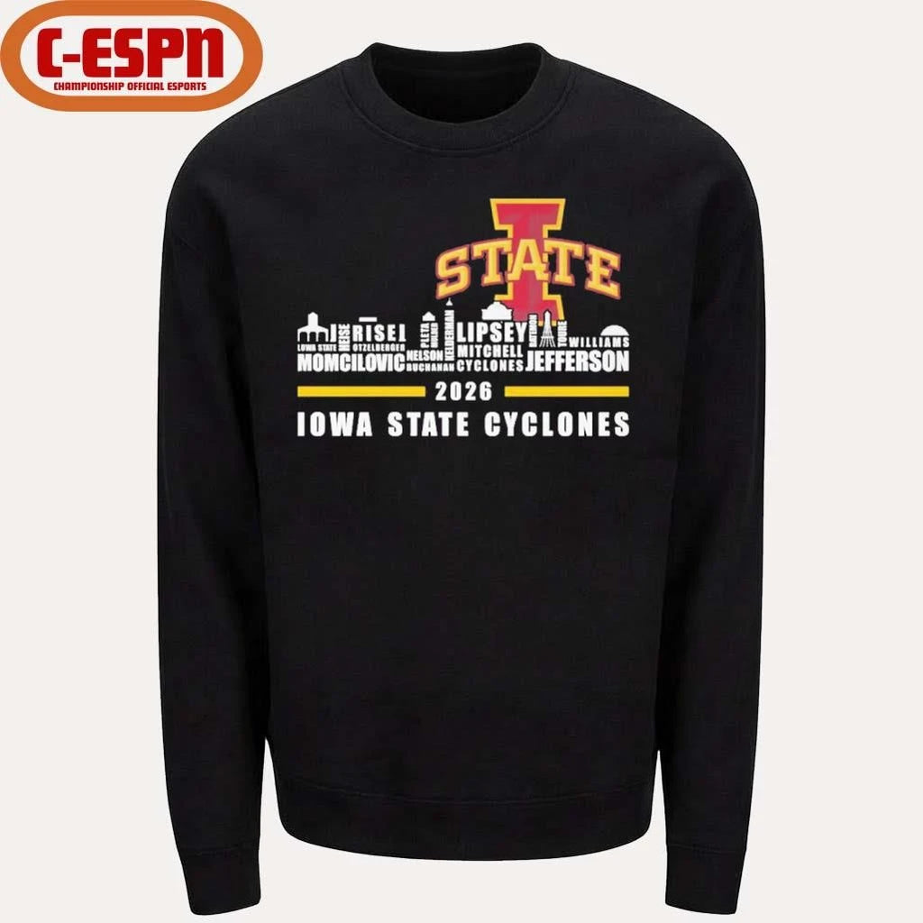 Official Iowa Skyline 2026 Iowa State Cyclones Players Name Shirt