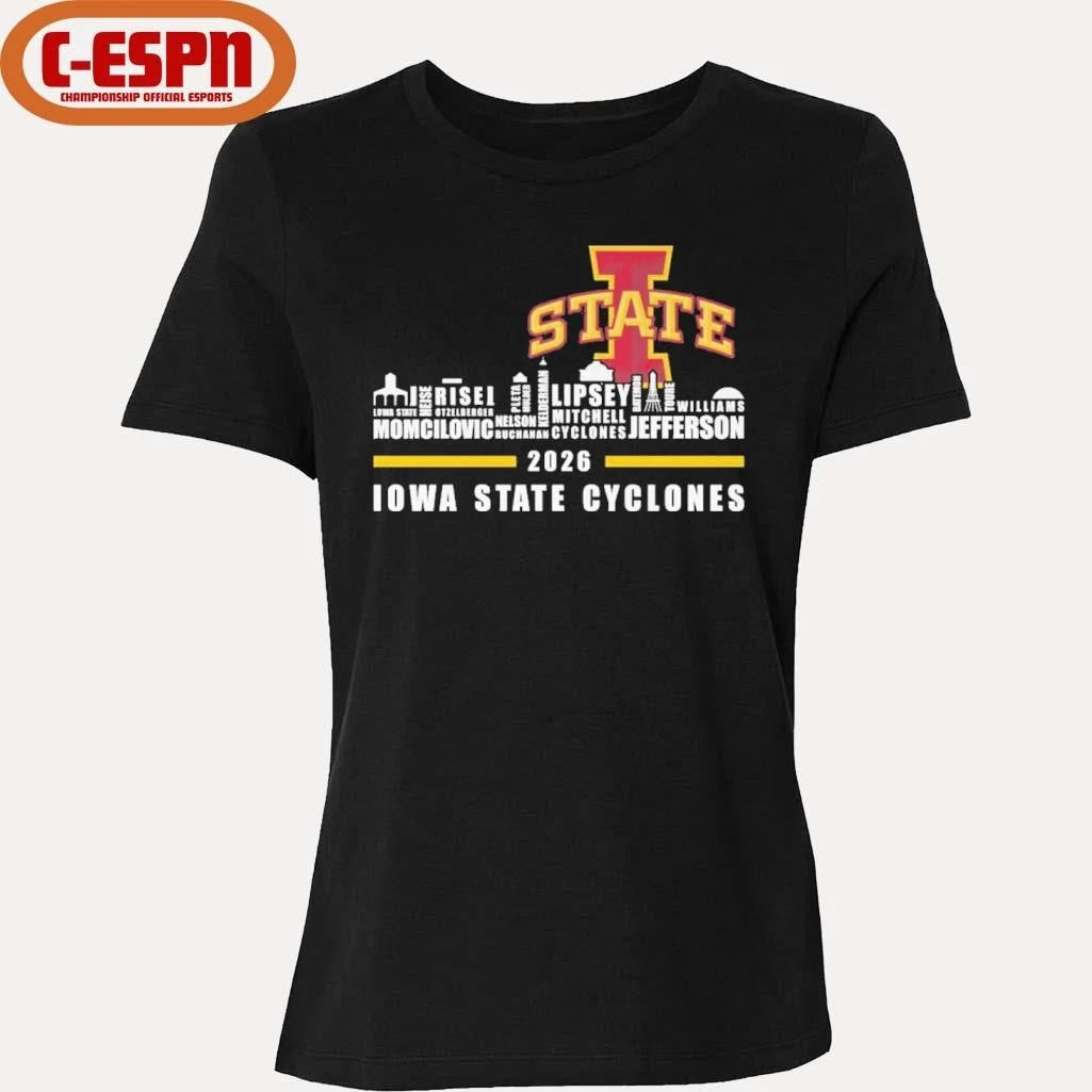 Official Iowa Skyline 2026 Iowa State Cyclones Players Name Shirt