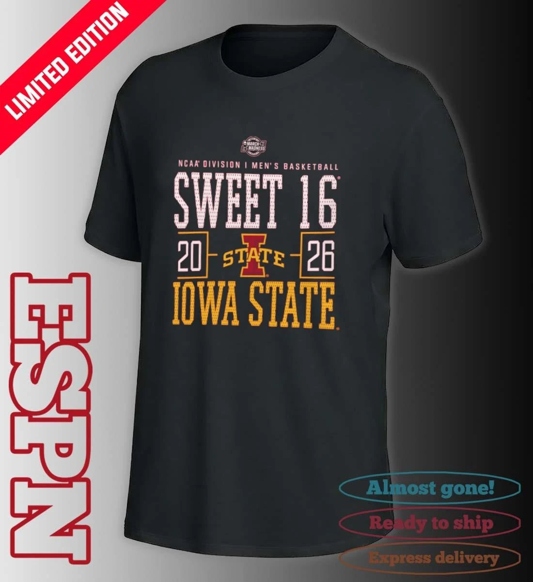 Official Iowa State Men’s Basketball Sweet 16 Shirt