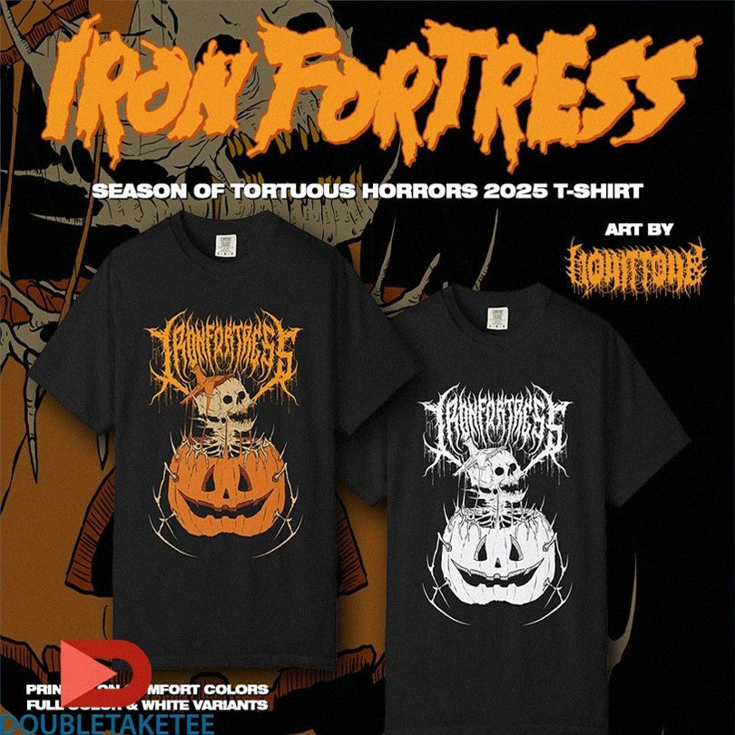 Official Iron Fortress Records Halloween 2025 Pumpkin Skull Shirts