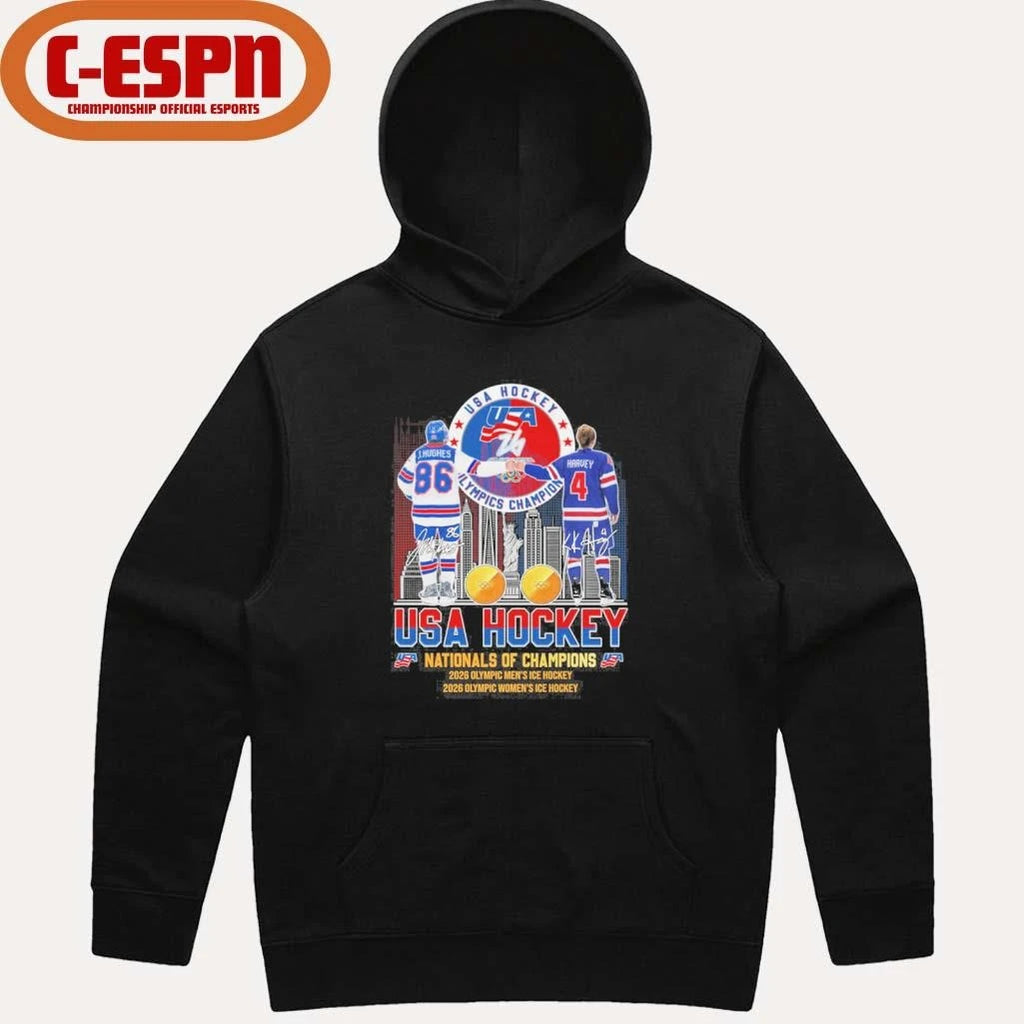 Official Jack Hughes And Caroline Harvey USA Hockey Nationals Of Champions Shirt