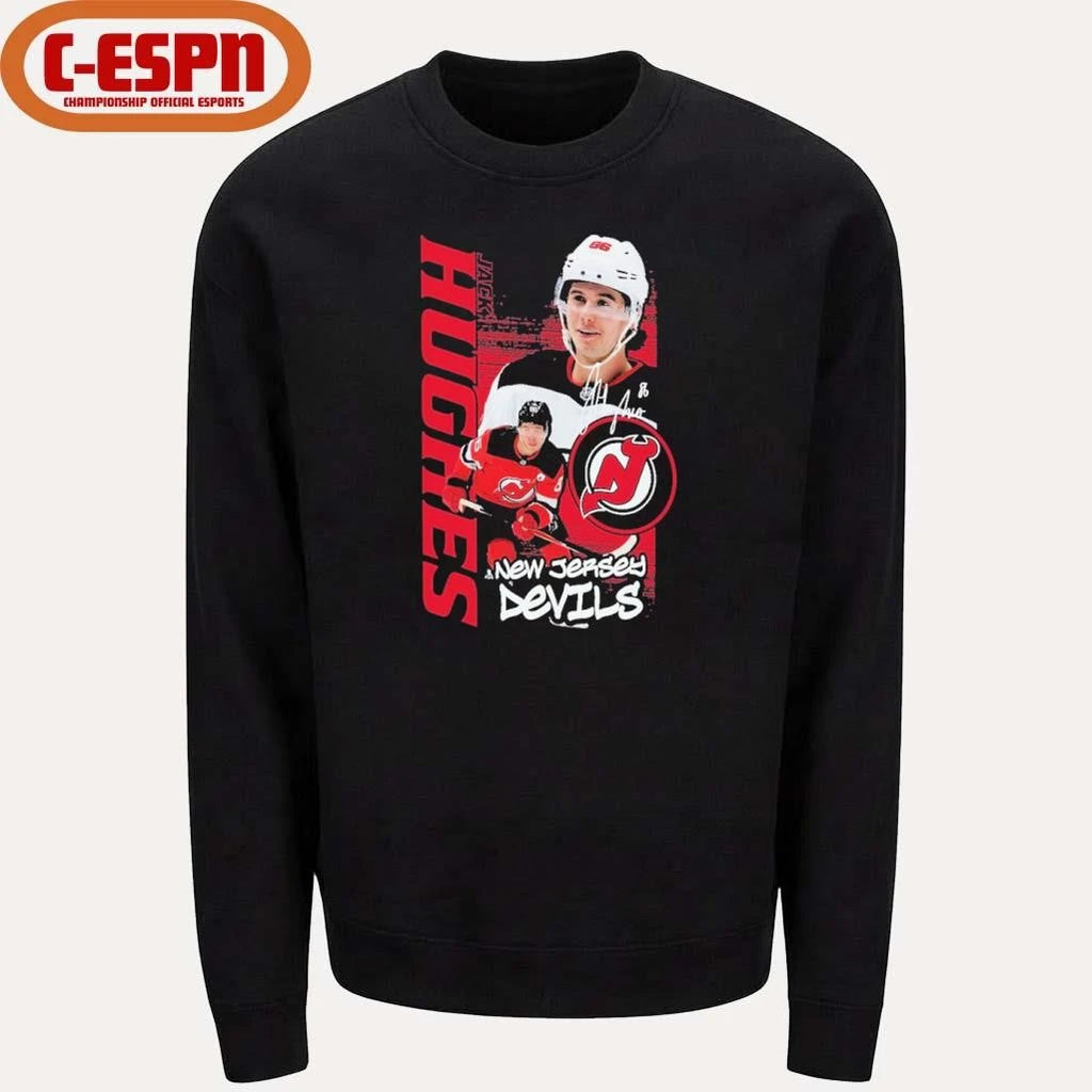 Official Jack Hughes New Jersey Devils Vintage Playmaker T-Shirt