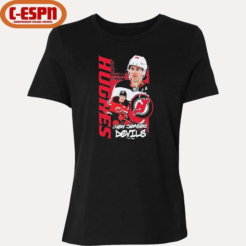 Official Jack Hughes New Jersey Devils Vintage Playmaker T-Shirt