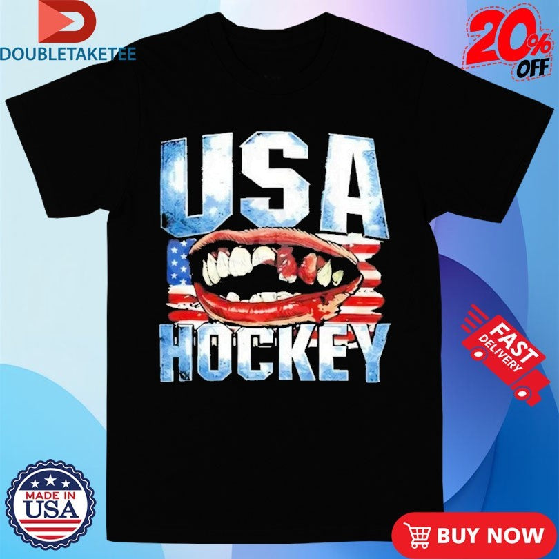 Official Jack Hughes Teeth USA Hockey Oylmpic Shirt