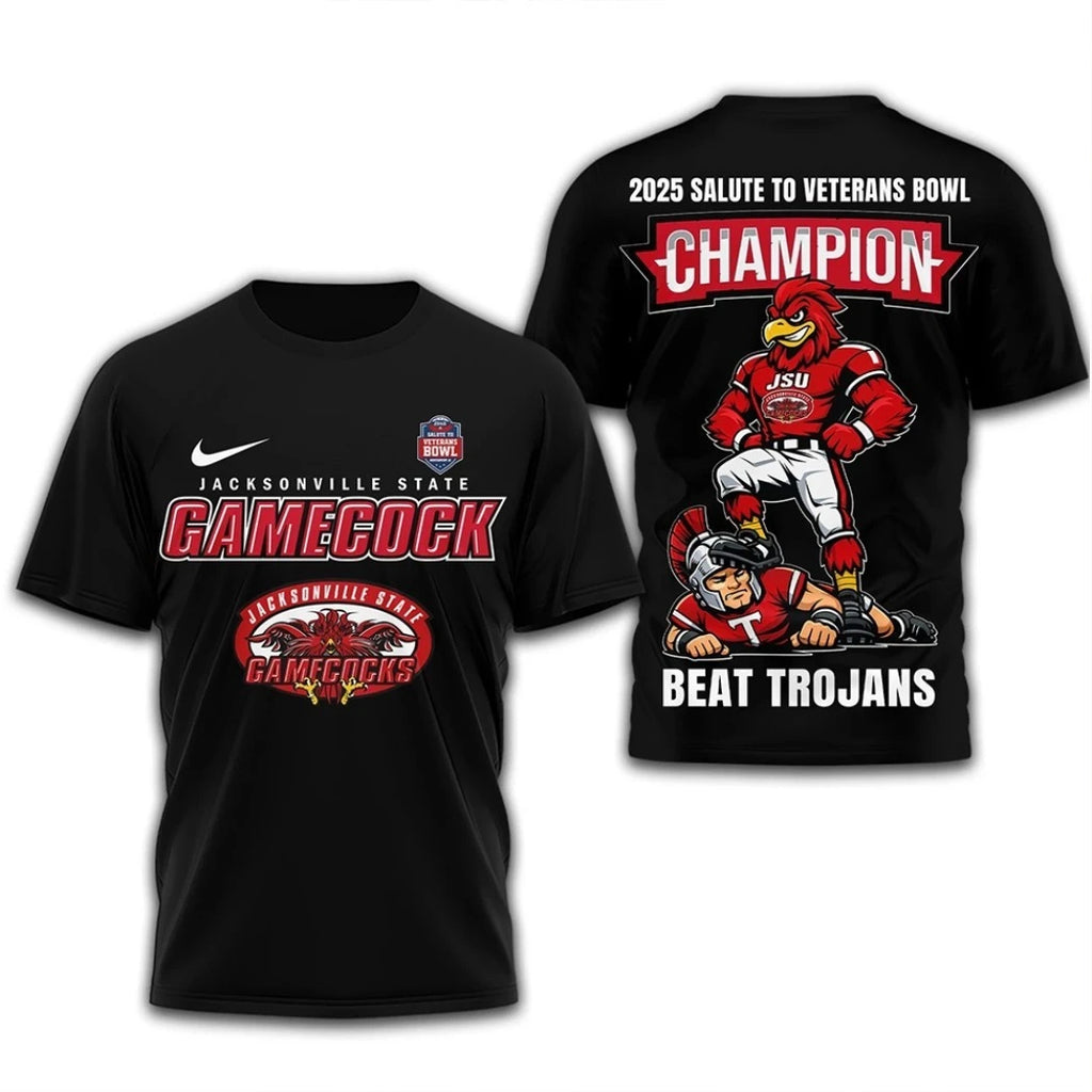 Official Jacksonville State Gamecocks Ncaa 2025 Salute To Veterans Bowl Logo Shirt