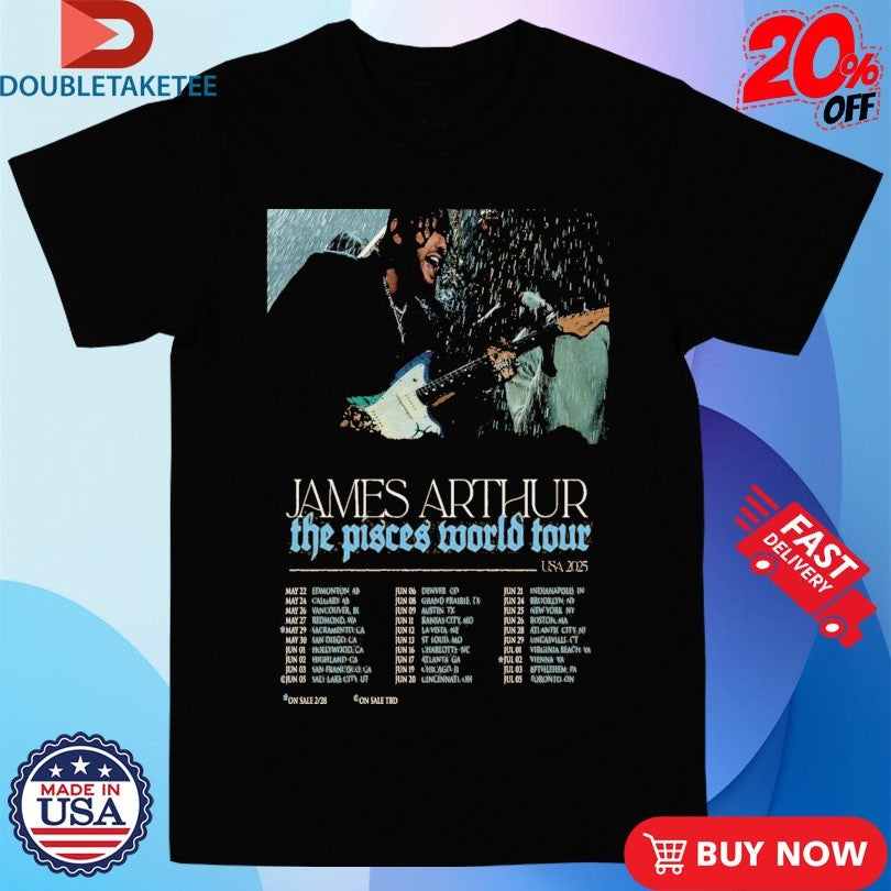 Official James Arthur The Pisces World Tour US 2025 Shirts