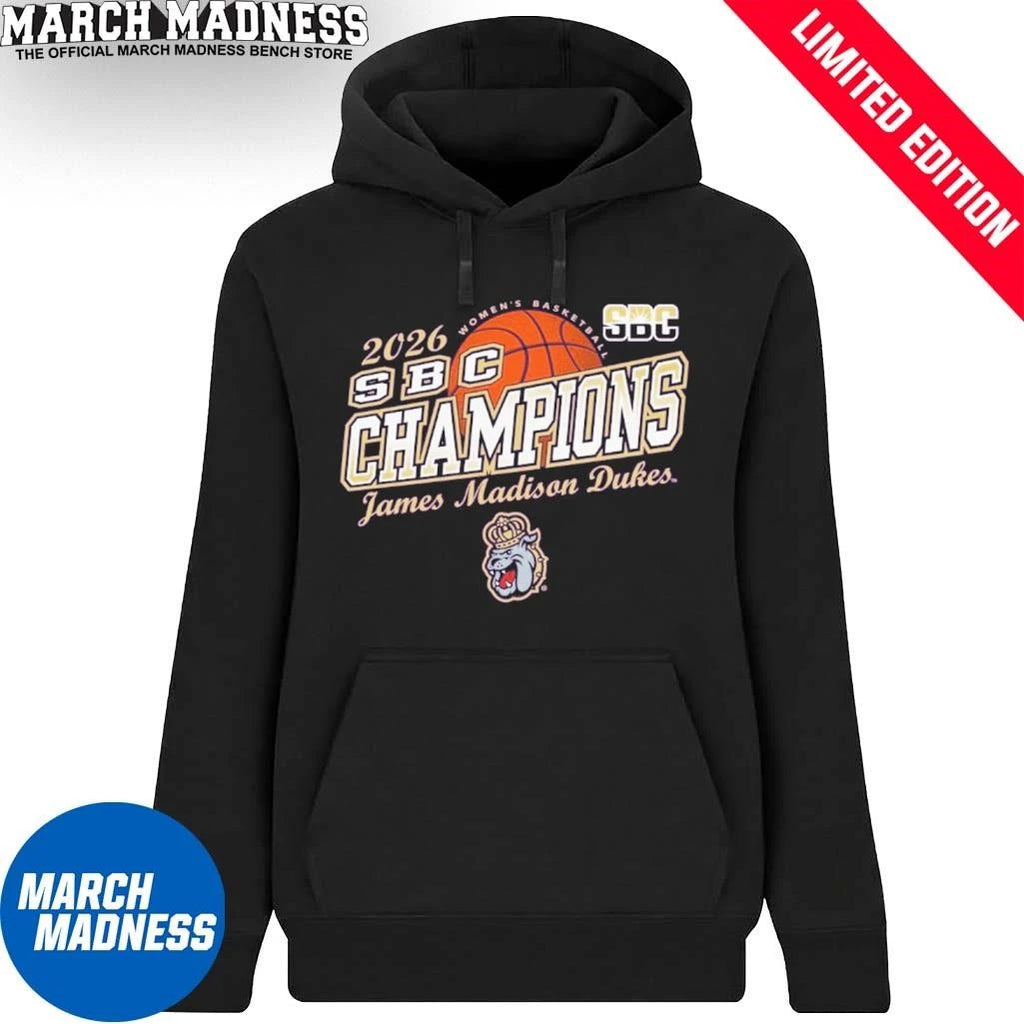 Official James Madison Dukes 2026 Sun Belt Women’s Basketball Tournament Champions T-Shirt