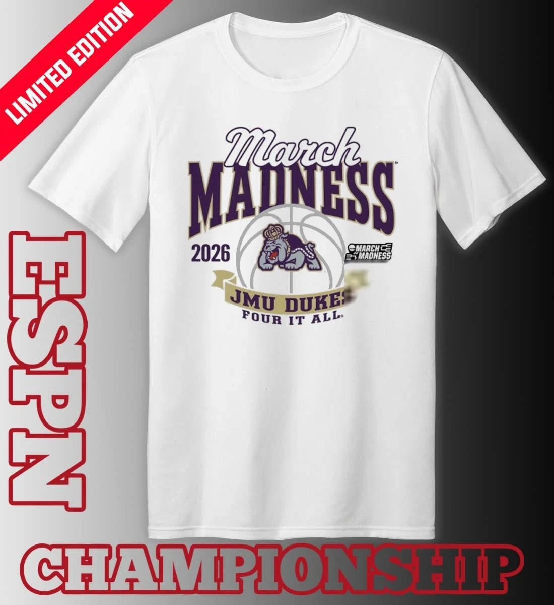 Official James Madison University Women’s Basketball 2026 March Madness Bound Shirt