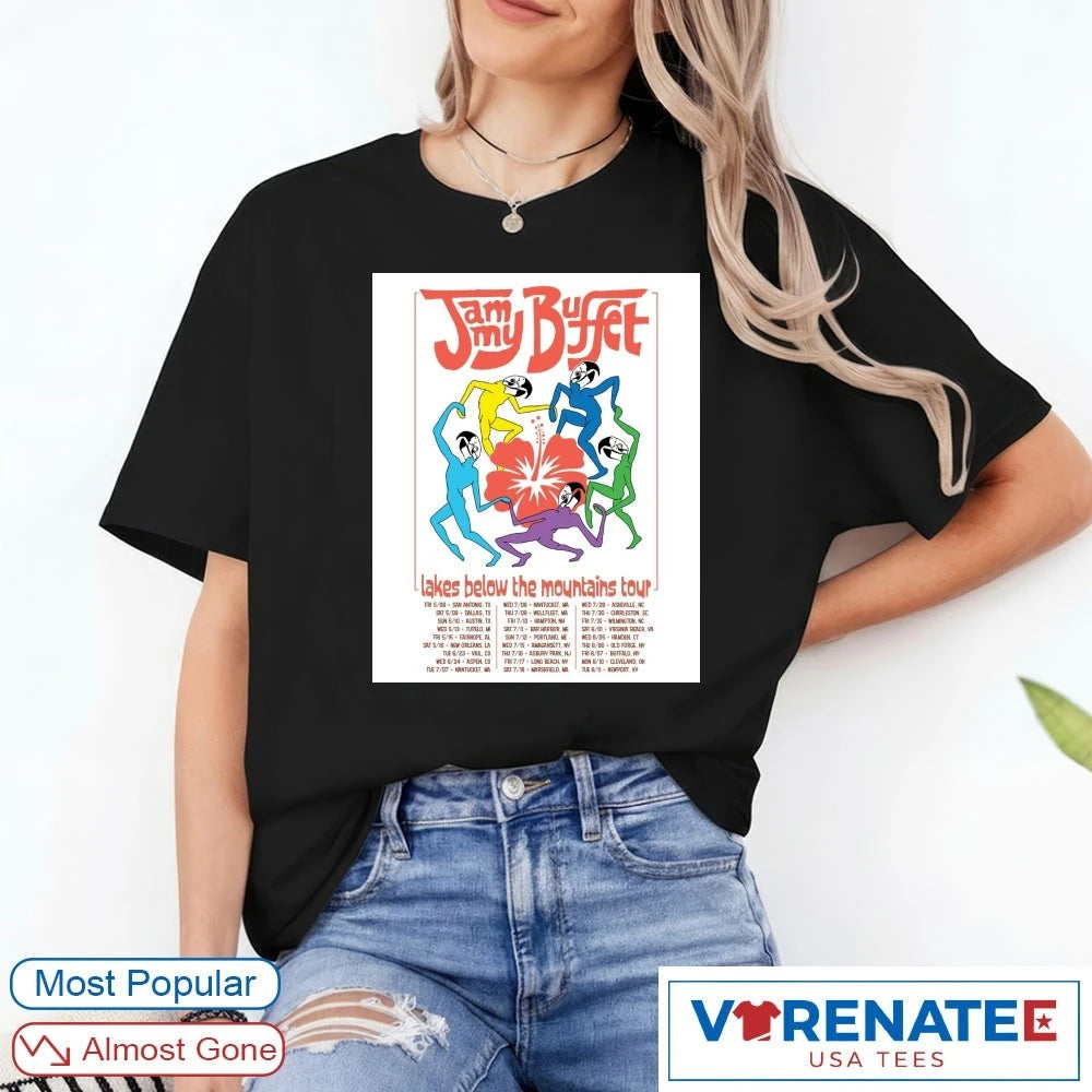 Official Jammy Buffet Lakes Below The Mountains Tour 2026 Poster T-Shirt