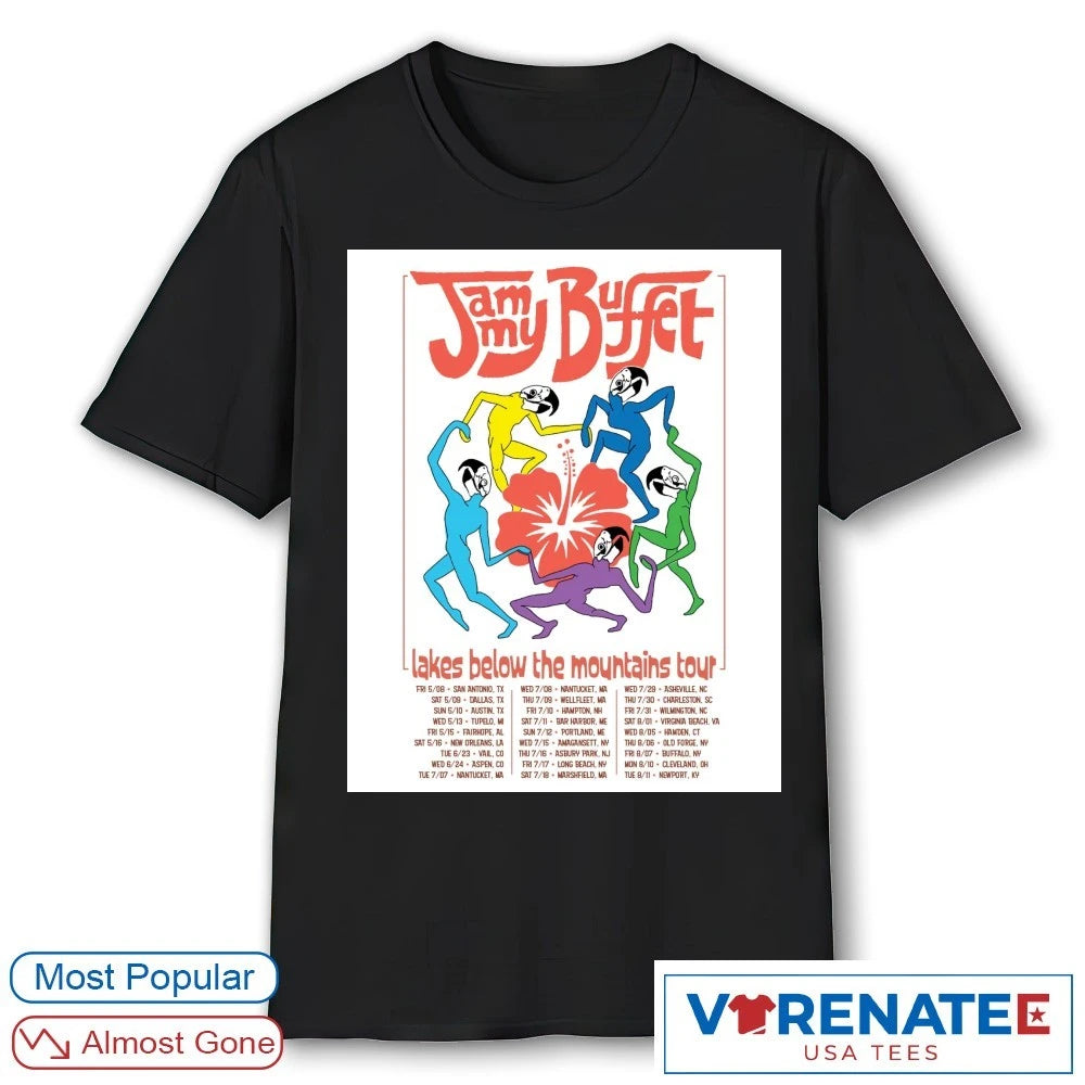 Official Jammy Buffet Lakes Below The Mountains Tour 2026 Poster T-Shirt