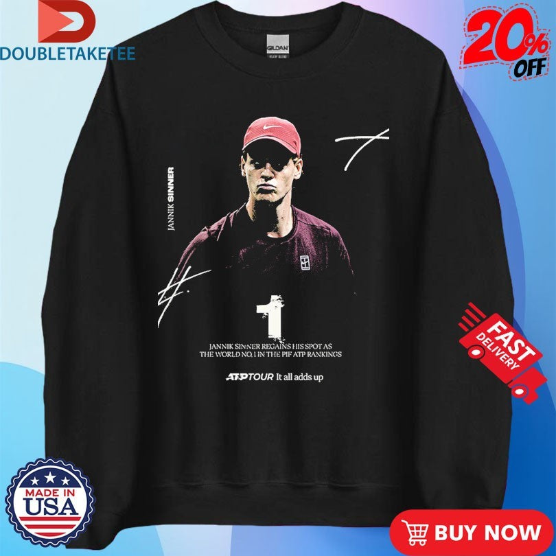 Official Jannik Sinner Is The World No 1 In The PIF ATP Rankings Shirts