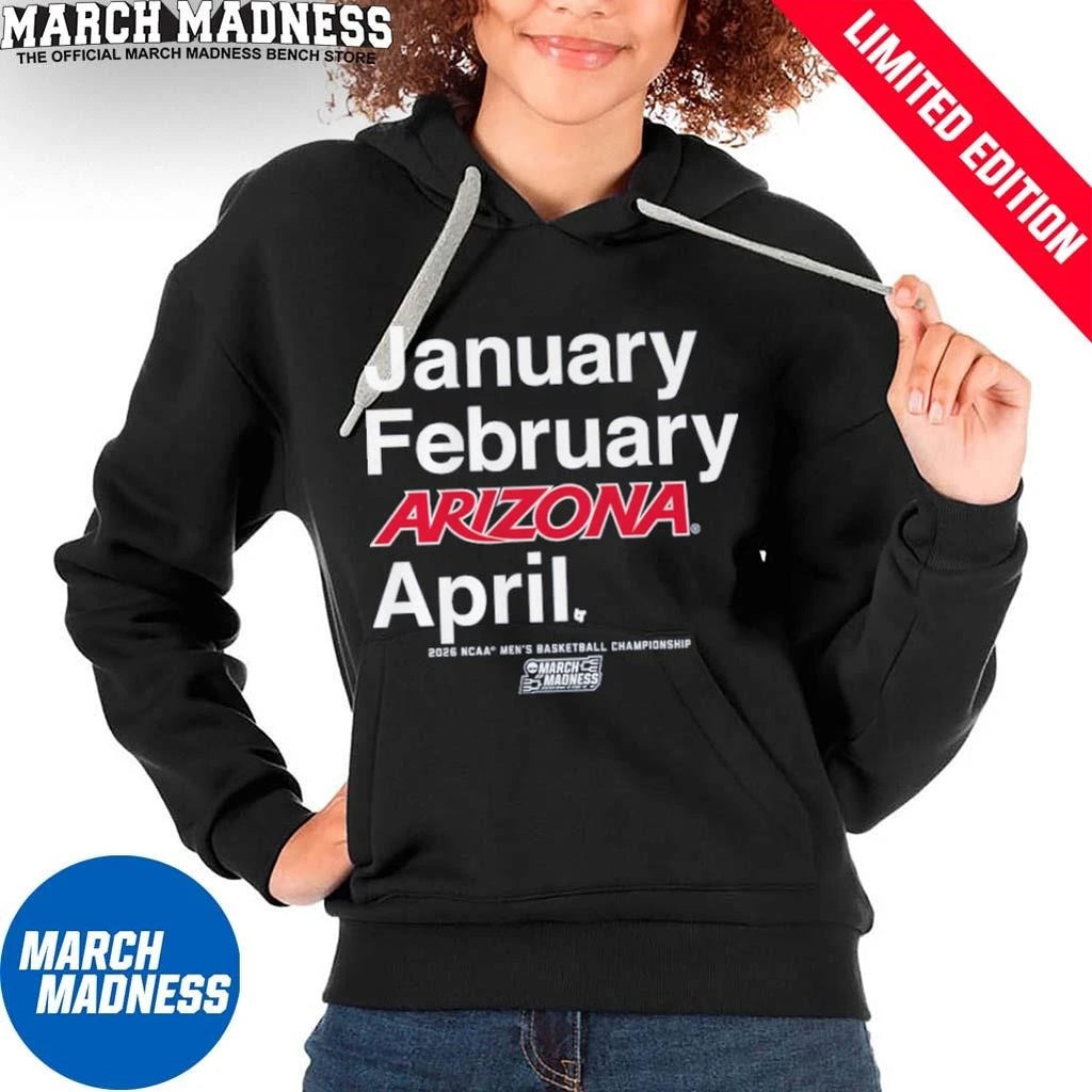 Official January February Arizona Wildcats April 2026 NCAA Men’s March Madness Shirt