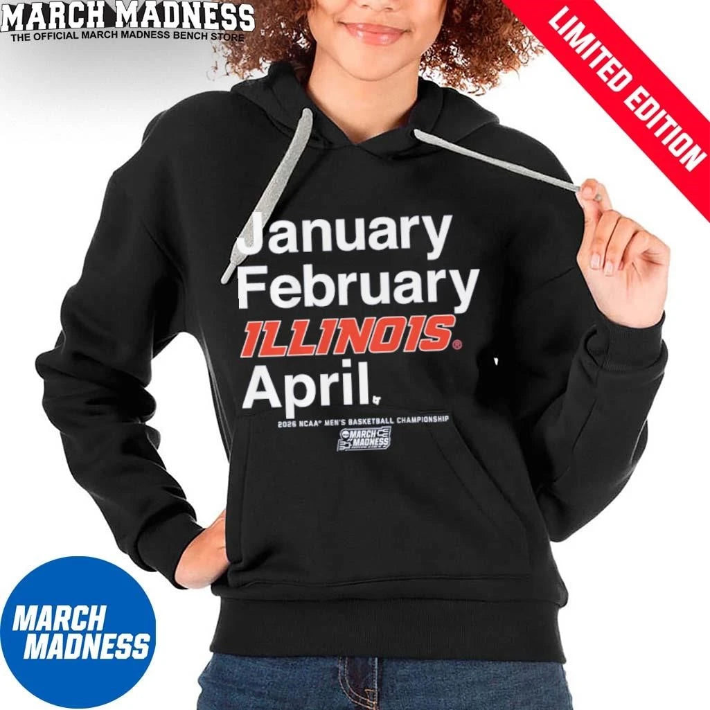 Official January February Illinois Fighting Illini April 2026 NCAA Men’s March Madness Shirt