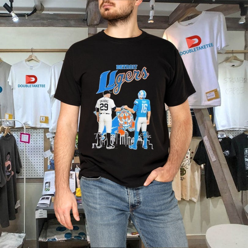 Official Jared Goff And Tarik Skubal Detroit Lions X Detroit Tigers Legend Signature Shirts