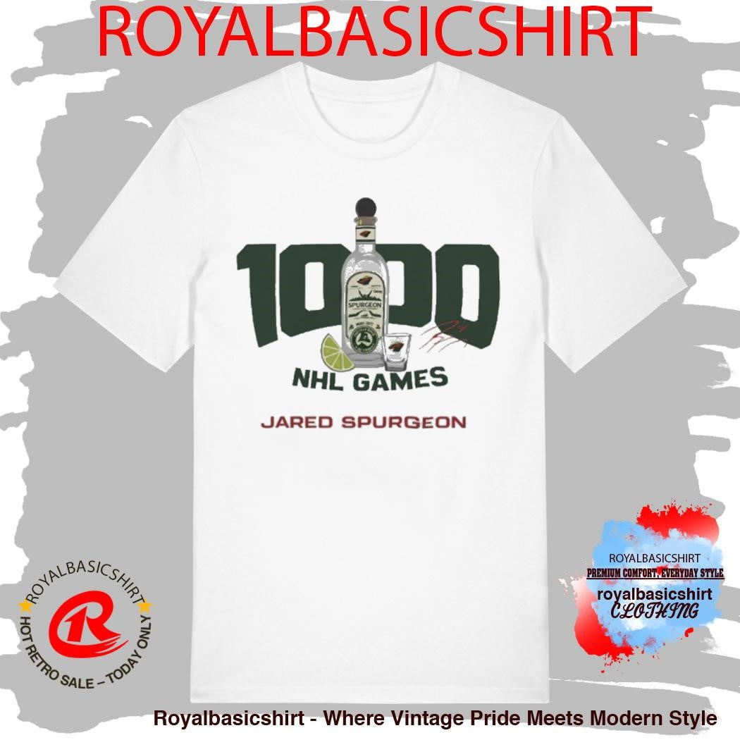 Official Jared Spurgeon 1000 nhl Games Shirt