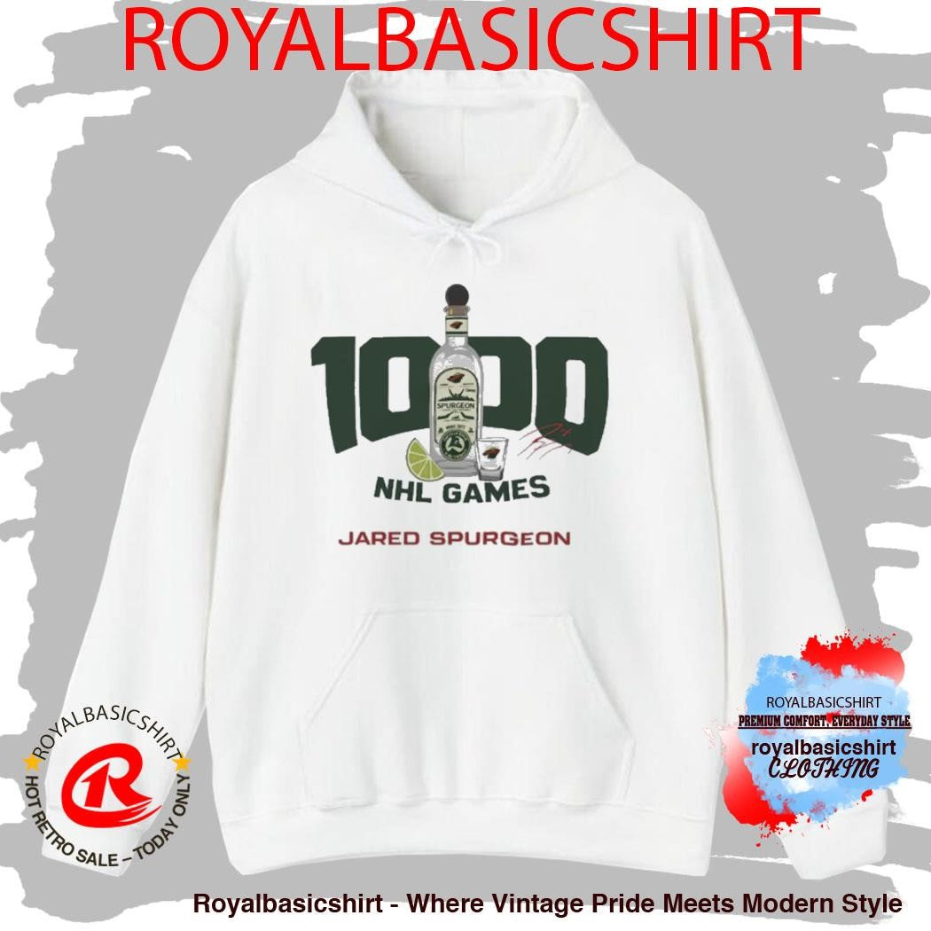 Official Jared Spurgeon 1000 nhl Games Shirt
