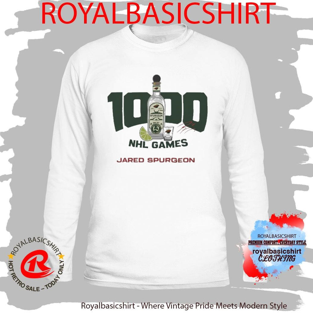 Official Jared Spurgeon 1000 nhl Games Shirt