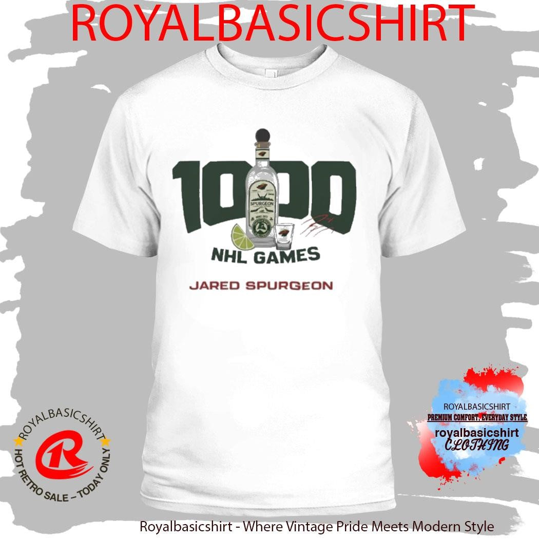 Official Jared Spurgeon 1000 nhl Games Shirt