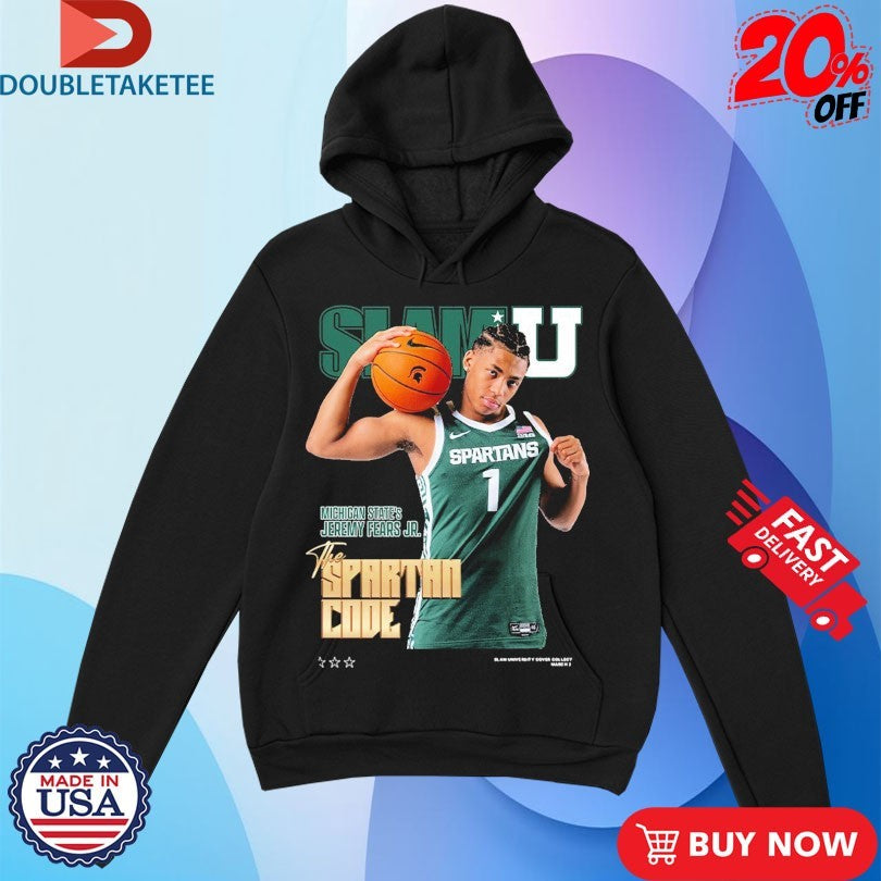 Official Jeremy Fears Jr. Big Ten SlamU Michigan State Spartans The Spartan Code Shirts