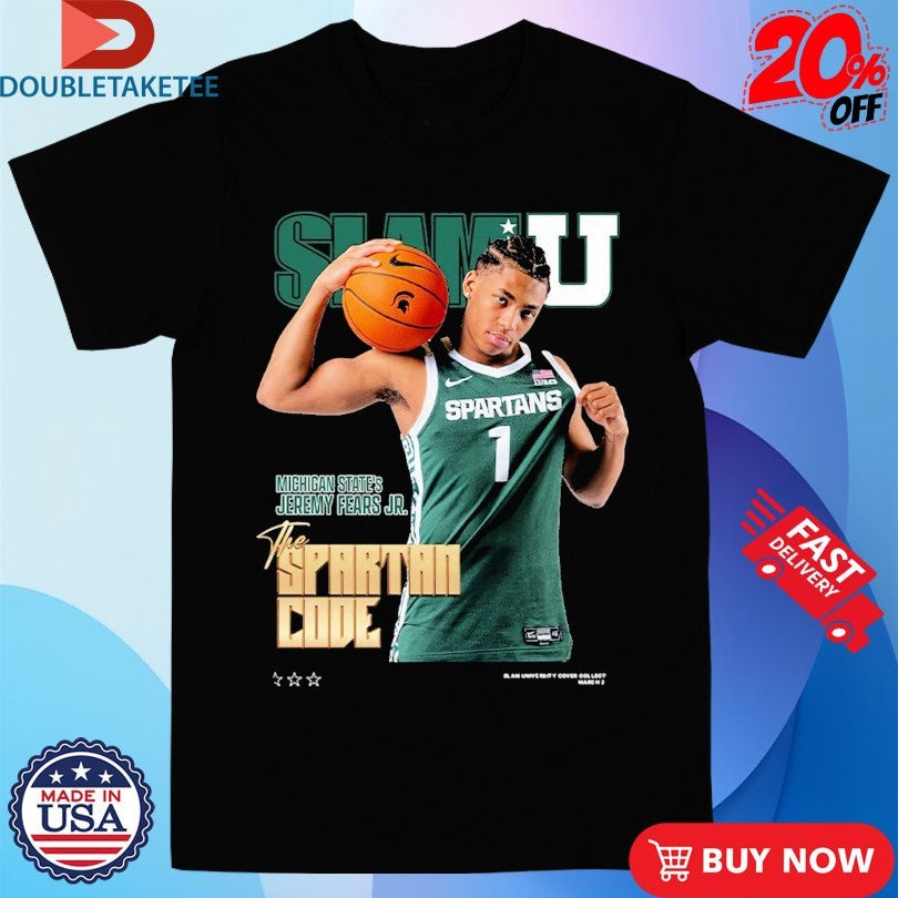 Official Jeremy Fears Jr. Big Ten SlamU Michigan State Spartans The Spartan Code Shirts