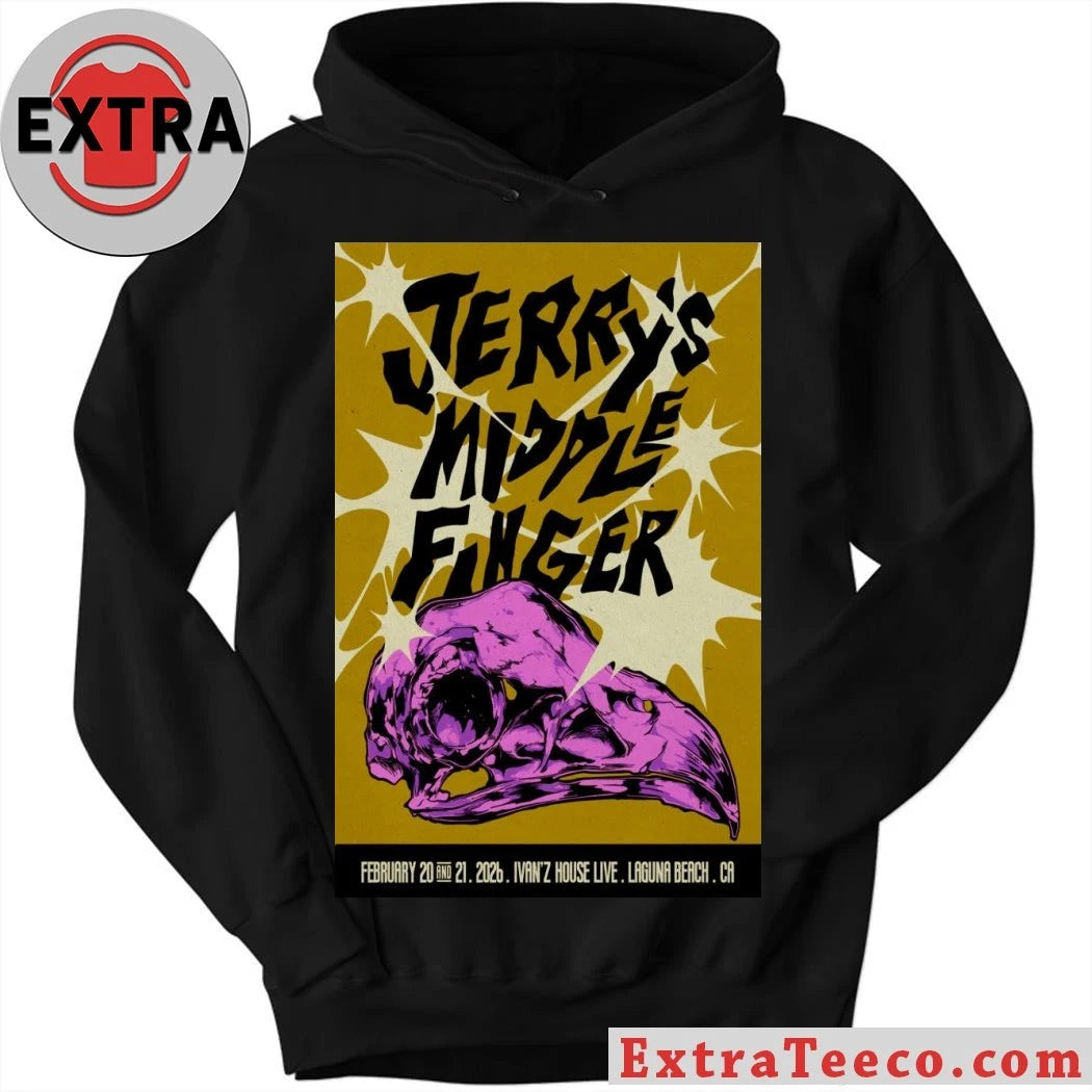 Official Jerry’s Middle Finger Feb 20-21, 2026 In Laguna Beach, CA Tour Poster Shirt