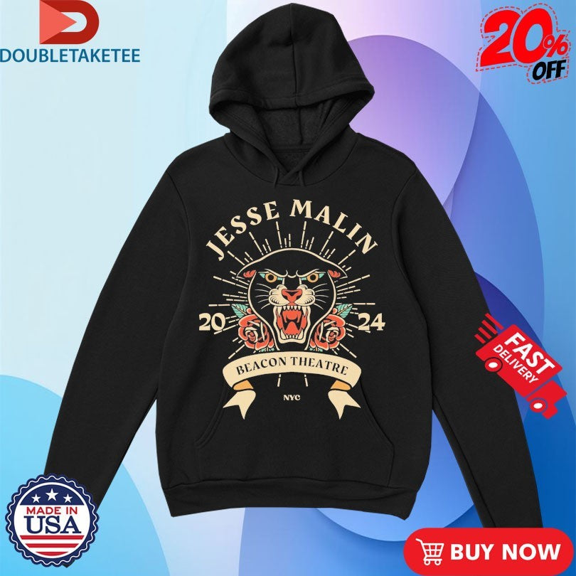 Official Jesse Malin Beacon Theatre NYC Panther 2024 Shirts