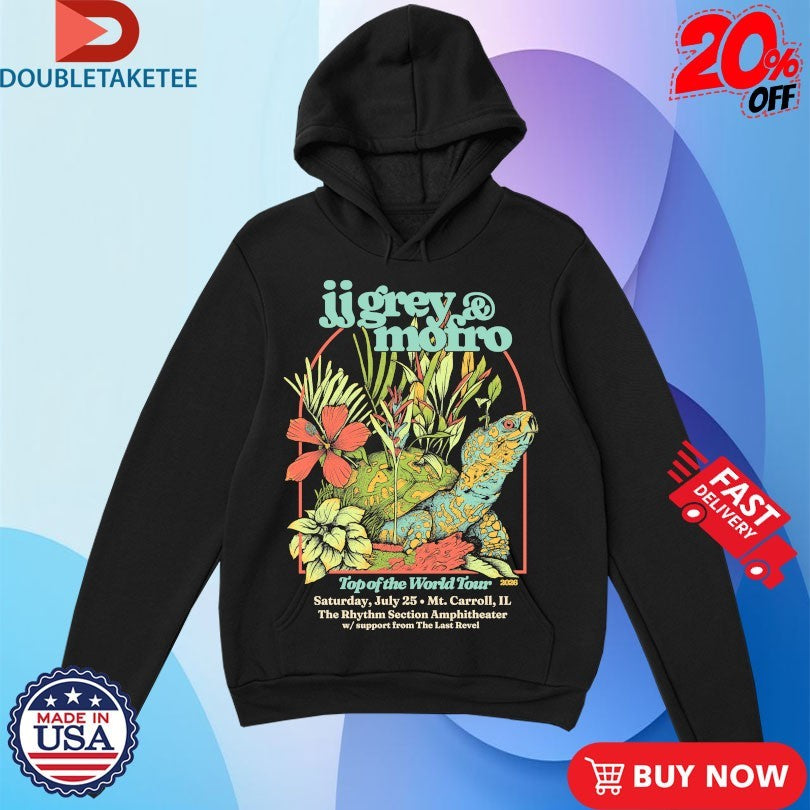 Official Jj Grey And Mofro Top Of The World Tour 2026 Turtle Shirts