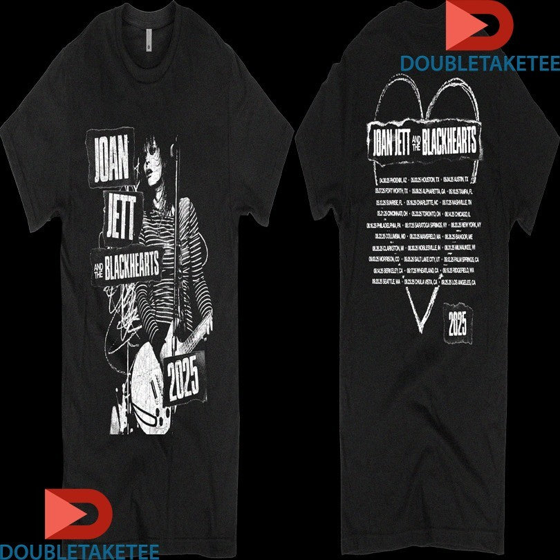 Official Joan Jett And The Blackhearts 2025 Tour Heart Shirts