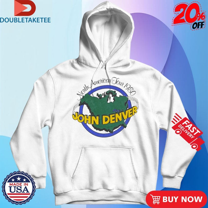 Official John Denver North American Tour 1980 Map Shirts