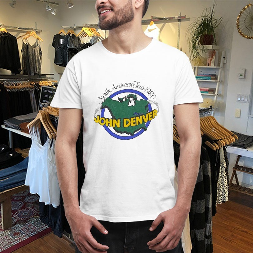 Official John Denver North American Tour 1980 Map Shirts