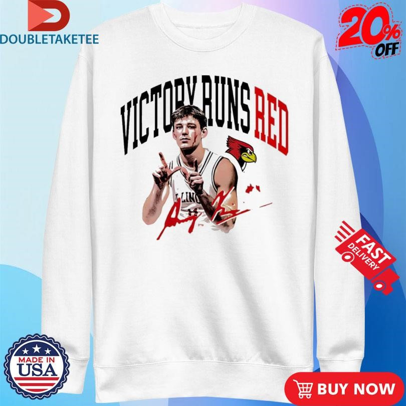 Official Johnny Kinziger Victory Runs Red Illinois State Redbirds Signature Shirts