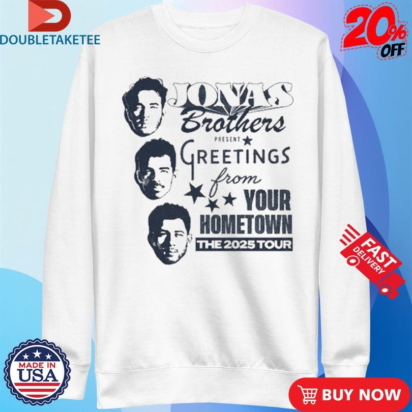 Official Jonas Brothers Greetings From Your Hometown Tour 2025 Faces Shirts