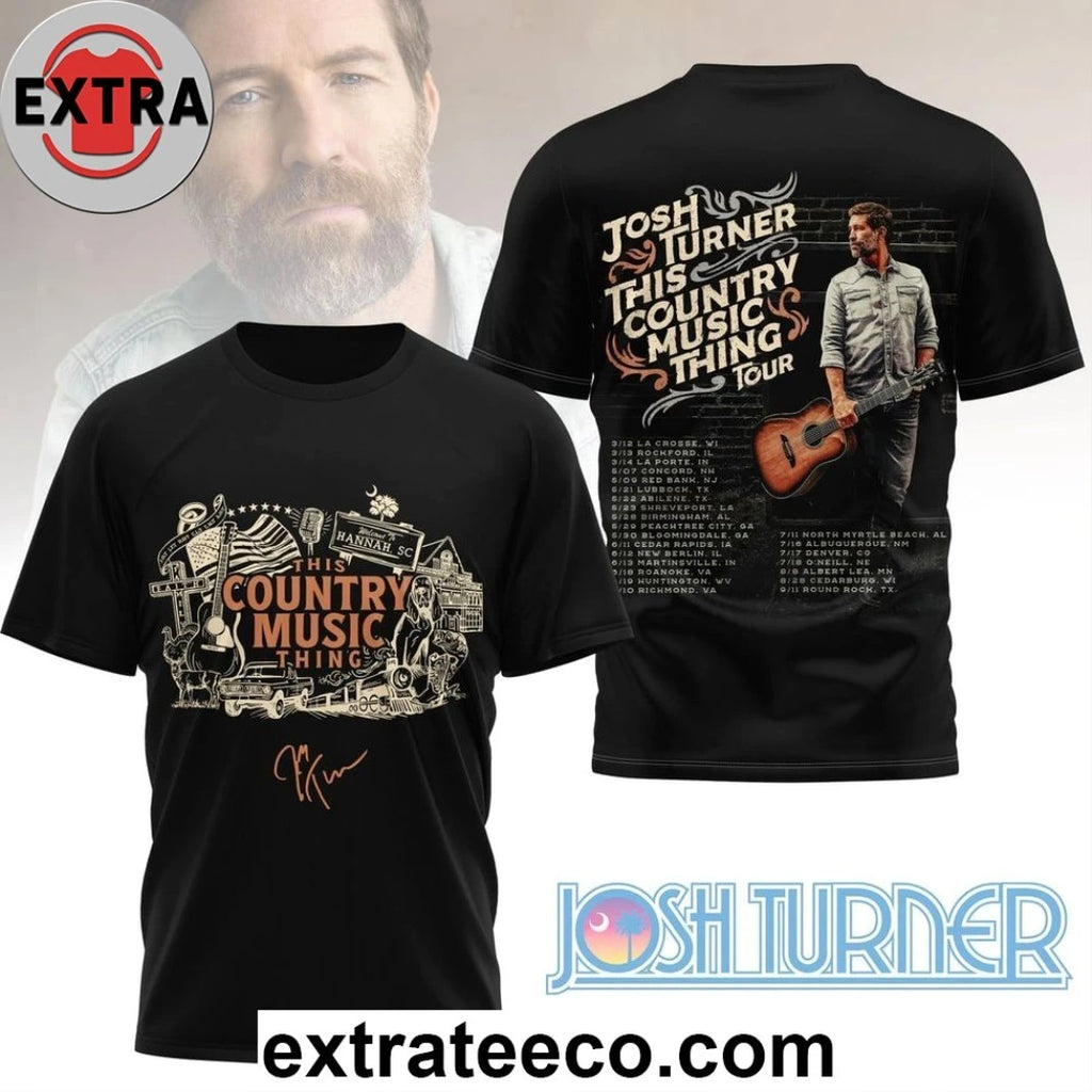 Official Josh Turner This Country Music Thing Tour Signature Two Sided T-Shirt
