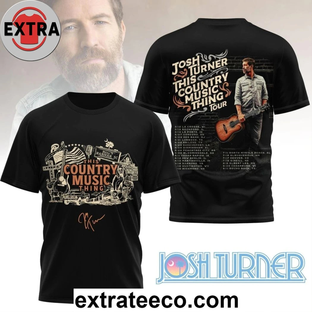 Official Josh Turner This Country Music Thing Tour Signature Two Sided T-Shirt