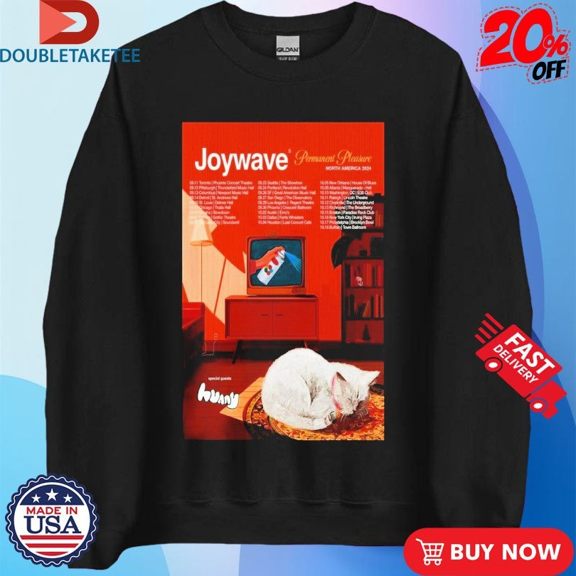 Official Joywave Permanent Pleasure North America 2024 Tour Dates Cat Shirts
