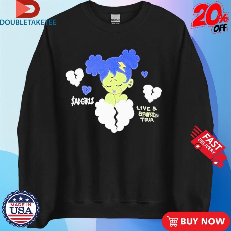 Official Junior H Sadgirlz Live And Broken Tour 2025 Cry Shirts