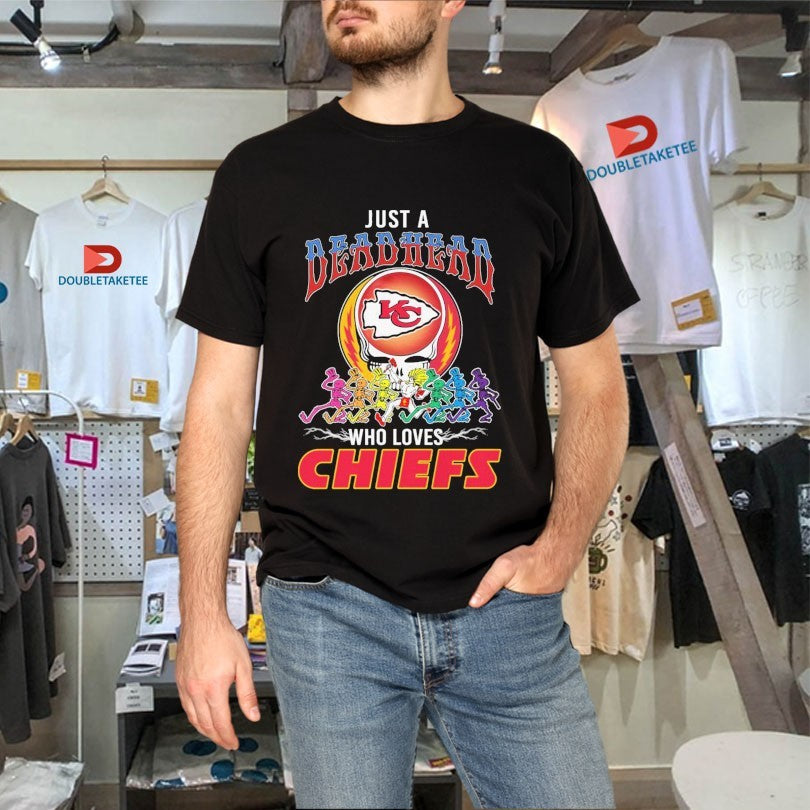 Official Just A Deadhead Who Loves Kansas City Chiefs X Grateful Dead Skeletons Shirts