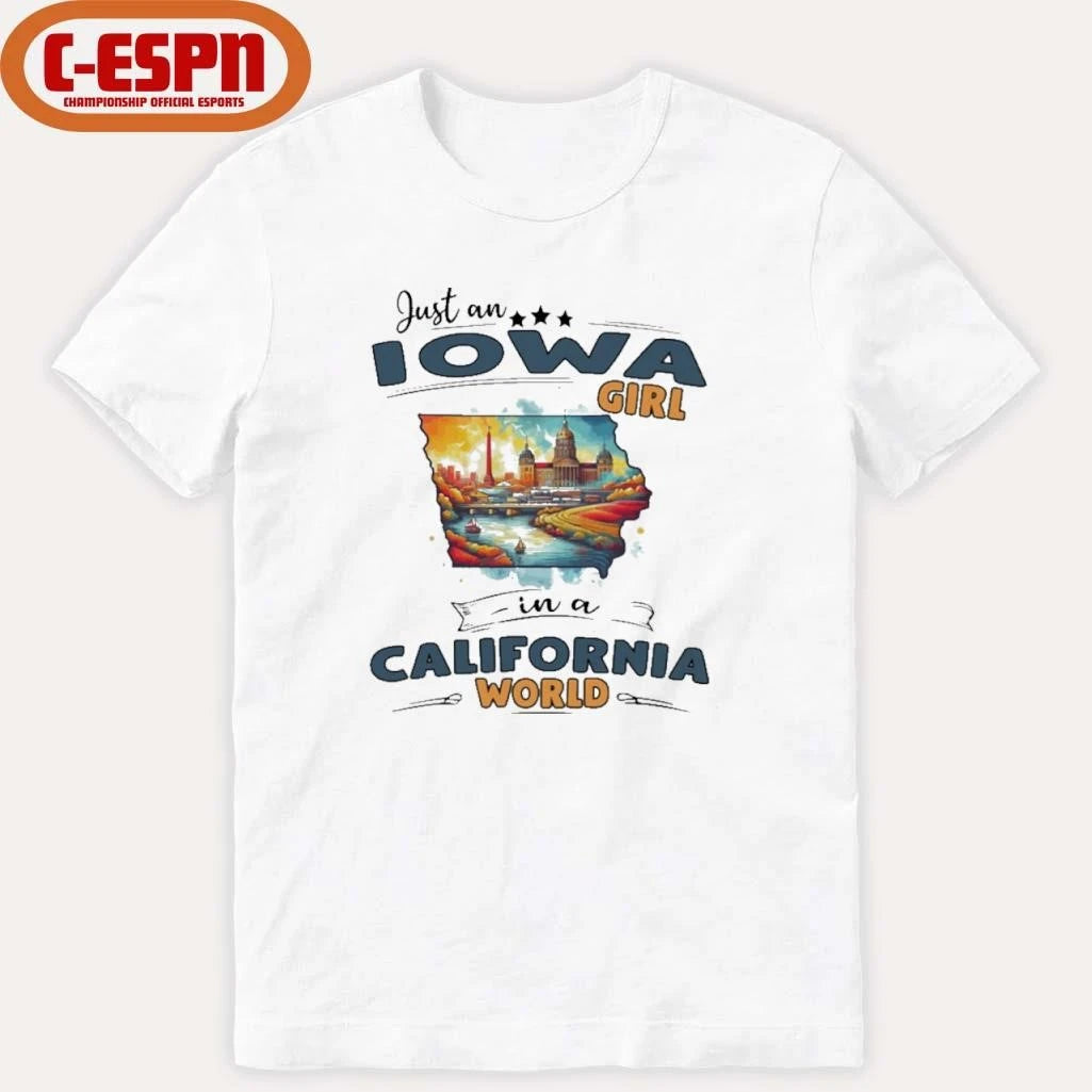 Official Just An Iowa Girl In A California World Retro Shirt