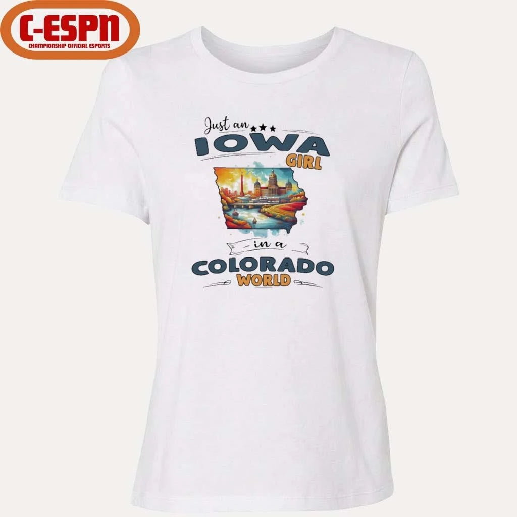 Official Just An Iowa Girl In A Colorado World Retro Shirt