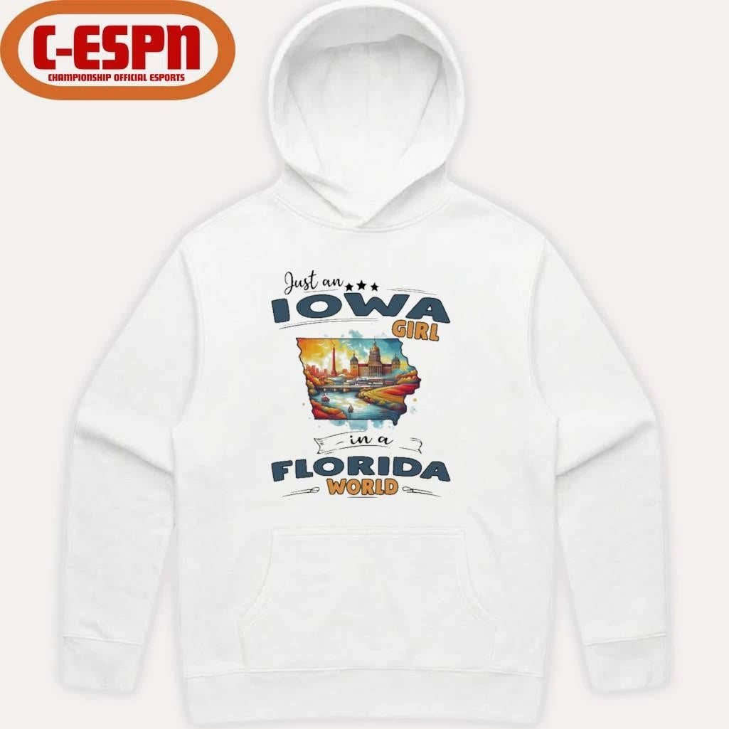Official Just An Iowa Girl In A Florida World Retro Shirt