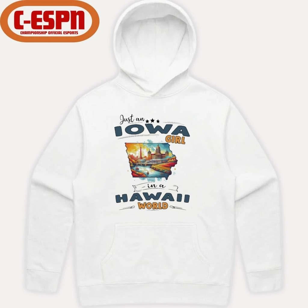 Official Just An Iowa Girl In A Hawaii World Retro Shirt