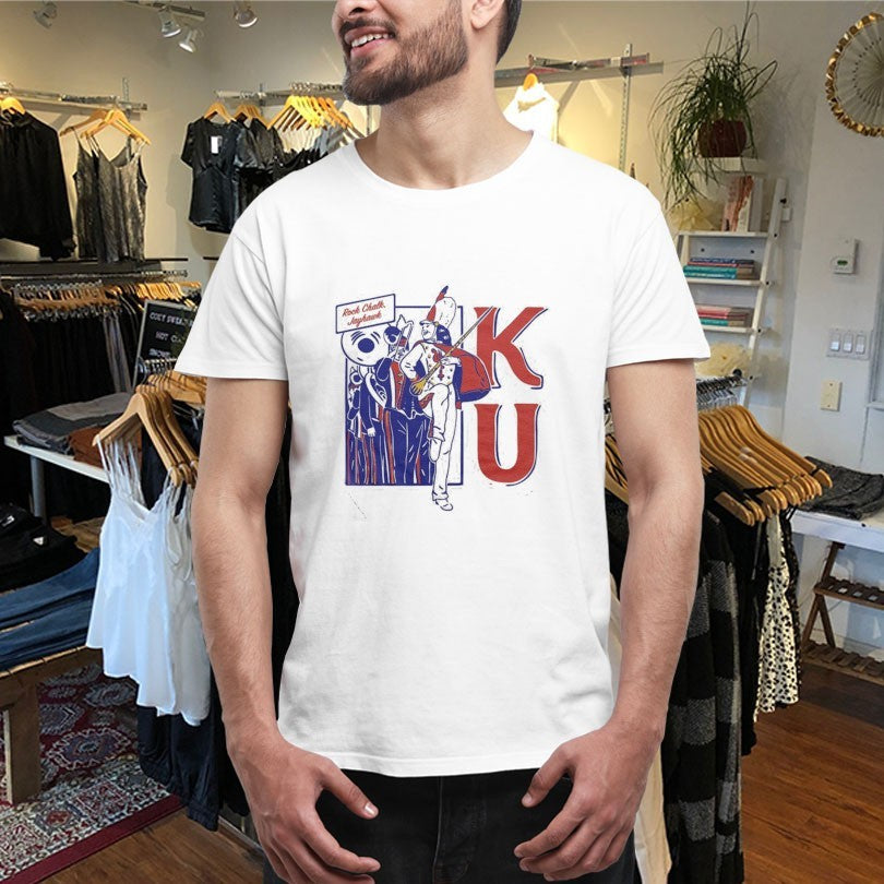 Official Kansas Jayhawks Rock Chalk KU Marching Shirts