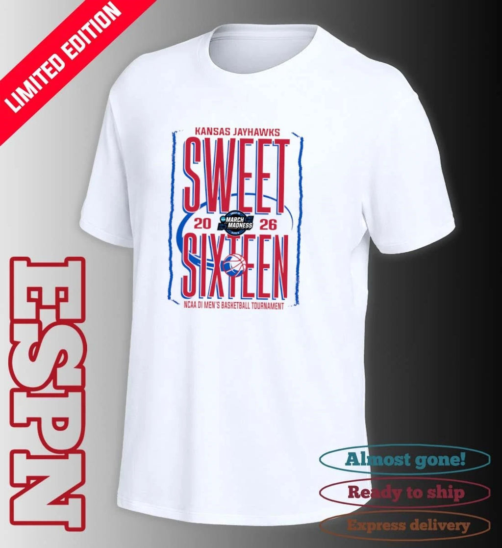 Official Kansas Jayhawks Sweet Sixteen 2026 NCAA DI Men’s Basketball Tournament T-Shirt